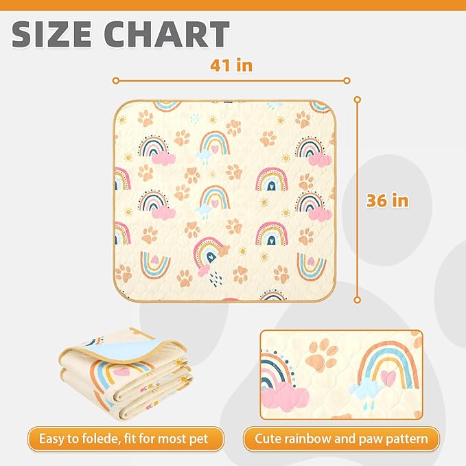 KOOLTAIL Washable Pee Pads for Dogs, 2 Packs 36*41in Reusable Super Absorbent Dog Whelping Training Pads, Crate Pads for Puppy Cages, Nonslip Waterproof Large Dog Mats for Floors Bed Playpen Car Sofa