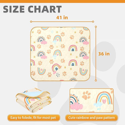 KOOLTAIL Washable Pee Pads for Dogs, 2 Packs 36*41in Reusable Super Absorbent Dog Whelping Training Pads, Crate Pads for Puppy Cages, Nonslip Waterproof Large Dog Mats for Floors Bed Playpen Car Sofa