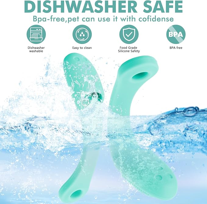 4 Pack Dog Finger Toothbrush, Dog Toothbrush Kit Surround Bristles for Easy Teeth Cleaning, Food Grade Silicone Dog Finger Toothbrush Fits Most Fingers, Toothbrush for Dogs & Cats Dental Care