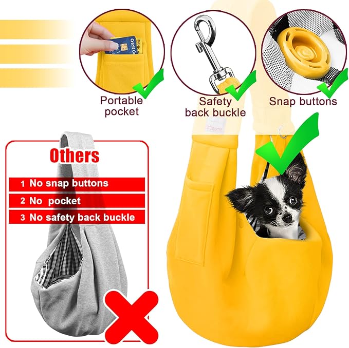 Dog Carrier Sling - Stylish and Convenient - Comfortable Dog Purse for Traveling - Secure Bag for On-The-Go Pet Parents - Perfect for Small Dogs - Fashionable and Functional - stay Hands-Free