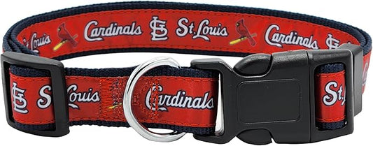 MLB St. Louis Cardinals Licensed PET COLLAR- Heavy-Duty, Strong, and Durable Dog Collar. Available in 29 Baseball Teams and 4 Sizes