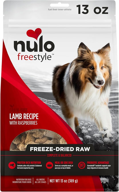 Nulo Freestyle Freeze-Dried Raw, Ultra-Rich Grain-Free Dry Dog Food for All Breeds and Life Stages with BC30 Probiotic for Digestive and Immune Health 13 Ounce (Pack of 1)