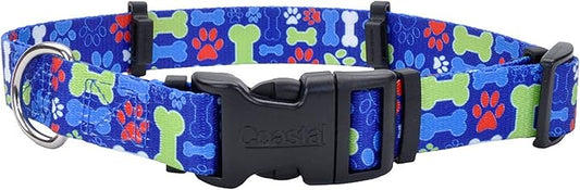 Coastal Pet SecureAway Flea Collar Protectors - Comfortable Dog Collar Accessory - Protective Flea Collar for Dogs - Adjustable Dog & Puppy Flea Collar Protection - Multi Bones, 1" x 14-20"