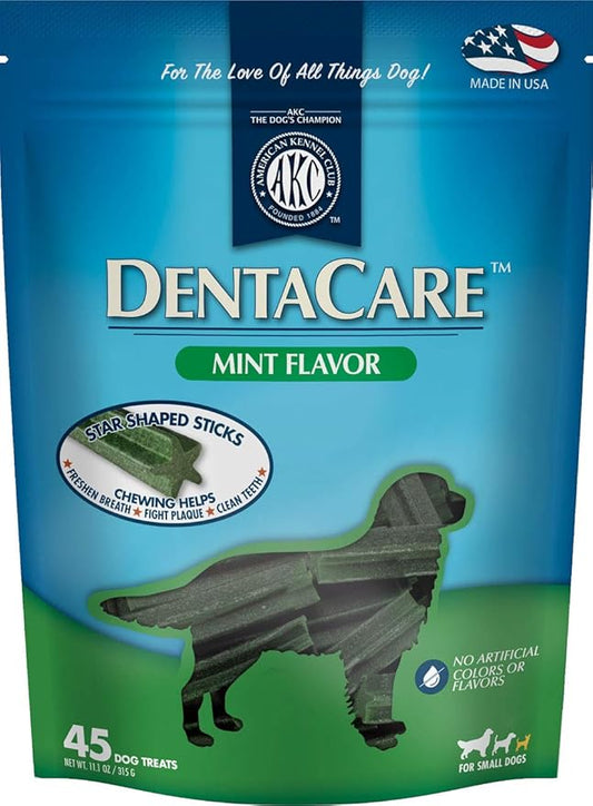 American Kennel Club - DentaCare Mint Dental Dog Treat | 45 Dog Sticks | Small Breed Size