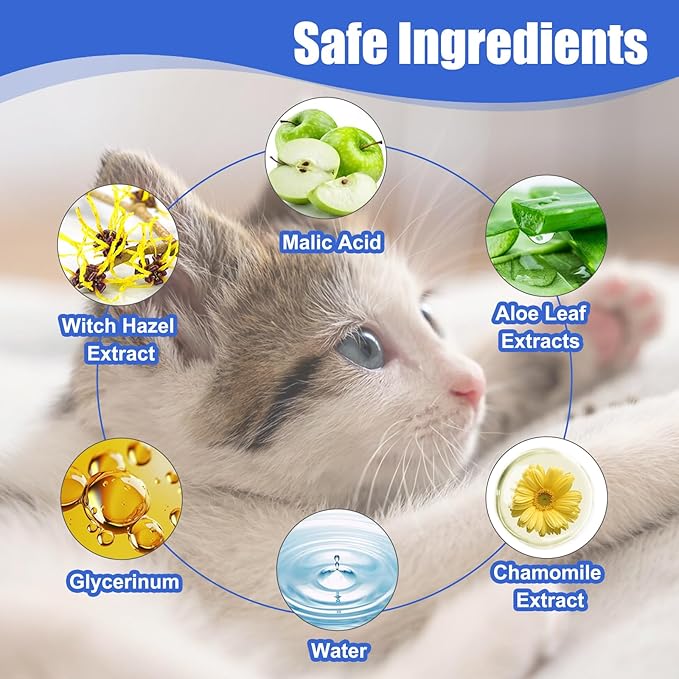 Avont 2 Pack Dog Ear Cleaner Wipes, Gentle Ear Relief Cleaning Finger Sheath for Cats Pets, 100 Disposable Pieces