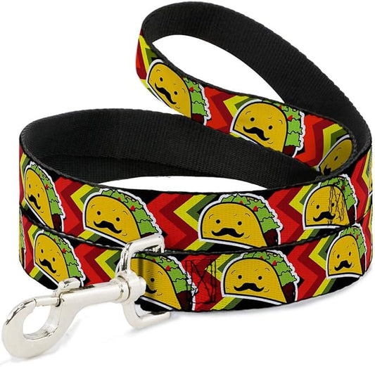 Buckle-Down Pet Leash - Taco Man - 6 Feet Long - 1.5" Wide