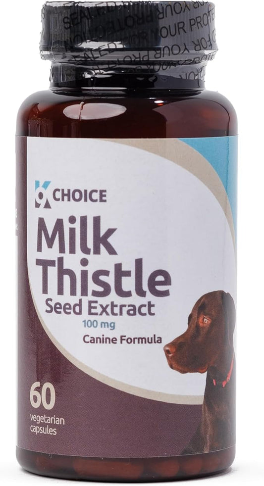 Milk Thistle for Dogs, 100mg - 60 Vegetable Capsules - Canine Liver Health Milk Thistle Supplement - Liver Supplement - Liver Support Supplement - Milk Thistle Herbal Supplements