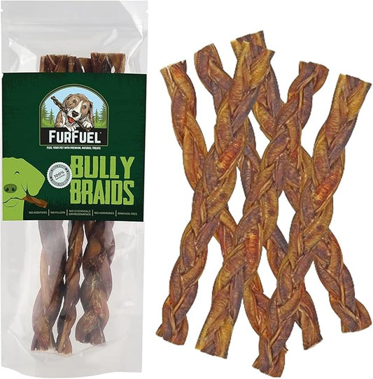 Braided Bully Sticks Variety Pack for Dogs - Suitable for Small, Medium, and Large Breeds – 6 Pack of 12-Inch Dog Bully Sticks - Low Odor, All-Natural Chew (12 Inch, 6 Count)