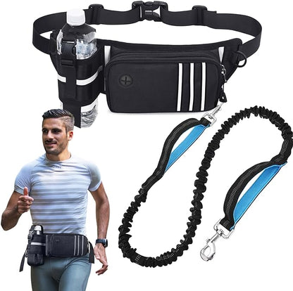 Hands Free Dog Leash Waist Leash for Dog Walking Bungee Leash Dog Running Belt for 【Medium & Large Dogs, 20-70 lbs】 Fanny Pack for Walker Hiking Jogging…