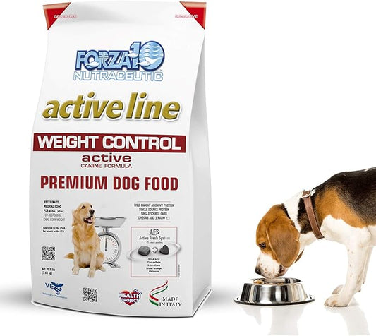 Forza10 Active Weight Management Dog Food, 8 Pound Bag Dry Dog Food, Fish Flavor Weight Loss Dog Food, Diet Dog Food for Adult Dogs and All Breeds