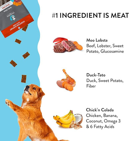 Shameless Pets Jerky Dog Treats, Variety 3-Pack - Healthy Chews with Chicken, Beef & Duck for Dogs - Dog Treats with Real Ingredients - Free from Grain, Corn & Soy