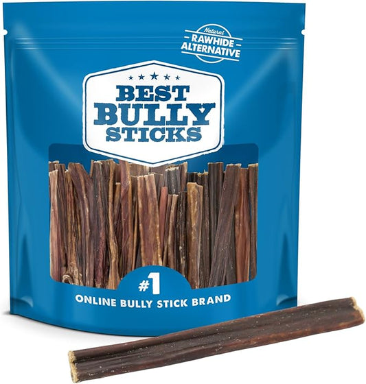 Best Bully Sticks 6 Inch Gullet Thin Stick Dog Treats (25 Pack) - All-Natural Beef Dog Treats - Hollow, Quick Chew Snack for all Dogs - Great for Teething Puppies, Senior Dogs, Light Chewers