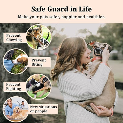 Mayerzon Dog Muzzle, Soft Mesh Muzzles for Small Medium Large Dogs Chihuahua Poodle Husky Labrador Retriever, Breathable Dog Mouth Guard for Biting Chewing Grooming, Allow Panting Drinking