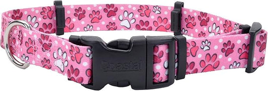 Coastal Pet SecureAway Flea Collar Protectors - Comfortable Dog Collar Accessory - Protective Flea Collar for Dogs - Adjustable Dog & Puppy Flea Collar Protection - Multi Paws, 5/8" x 10-14"