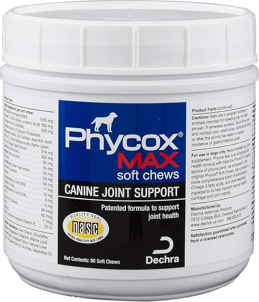 Dechra 192959807691 Phycox MAX Canine Joint Support Soft Chews 90 Count