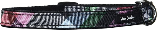 Vera Bradley Women's Recycled Lighten Up Water-repellent Adjustable Pet Collar, Ribbons Plaid, Medium