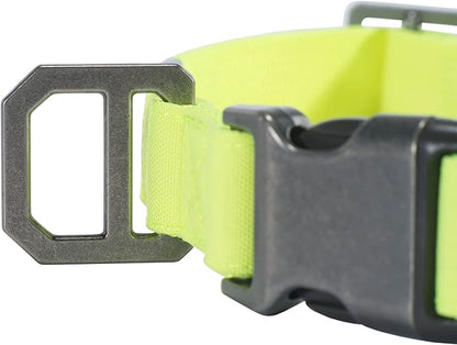Carhartt Nylon Duck Dog Collar, Fully Adjustable Durable 2-Ply Cordura Nylon Canvas Collars for Dogs, Brite Lime, Medium