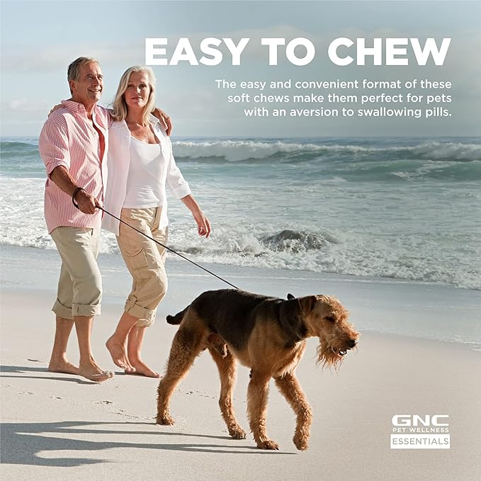 GNC Pets Essentials Skin & Coat Supplements for All Dogs, 60 Ct - 3 Pack | Skin & Coat Soft Chews for Dogs in Bacon Flavor | Dog Supplement with Salmon Oil, Omega Fatty Acids