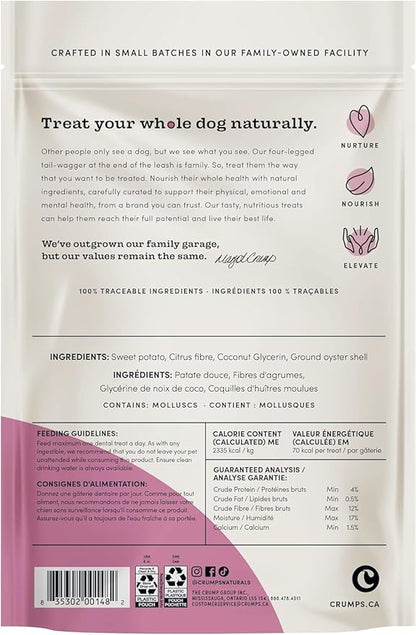 Crumps' Naturals Plaque Busters Dental Dog Sticks, 7 Inches, in 2 Flavor Variety Bundle: (1) Original and (1) Bacon (2 Bags Total, 10 Sticks/Bag, 9.5 Ounce Bags) Plus Shaynanigans Silicone Lid