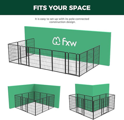 FXW Homeplus Dog Playpen Designed for Indoor Use, 40" Height for Large Dogs, Black│Patented