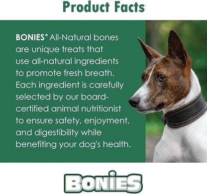 Bonies Natural Calming Formula Dog Treats, Contains Chamomile & Lavender, Help Anxiety, Excessive Barking & Trembling, Chicken Flavor, Medium, 8 Bones