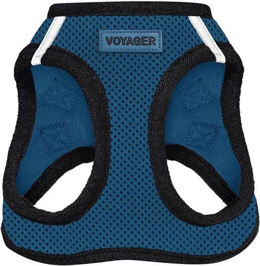 Voyager Step-In Air Dog Harness - All Weather Mesh Step in Vest Harness for Small and Medium Dogs by Best Pet Supplies - Blue Base, L