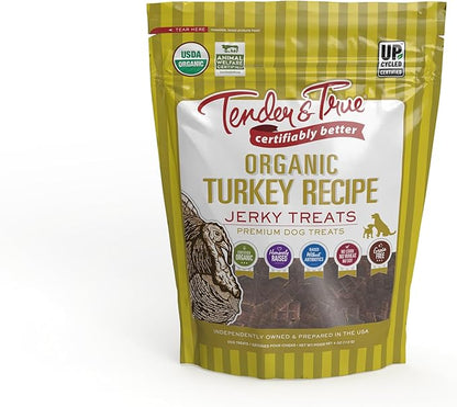 Tender & True Organic Turkey Jerky Treat, 4 oz bag