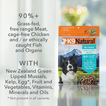 K9 Natural - Grain Free Freeze Dried Dog Food - Lamb & Salmon, 4lb