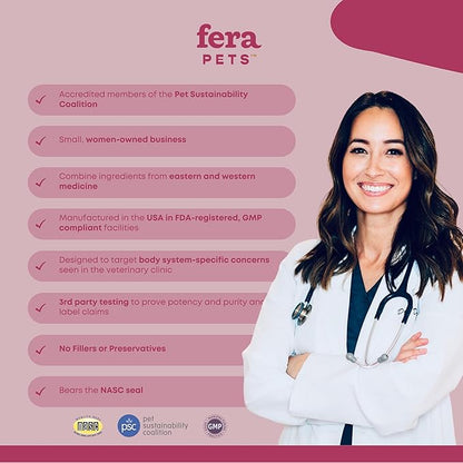 Fera Pets Skin & Coat Goat Milk Cat & Dog Food Topper – Vet Created - Pet Coat Thickness & Skin Hydration - Collagen, Biotin & Vitamin C - 60 Servings
