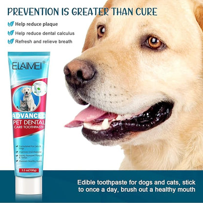 Dog Toothpaste Pet Dental Care: Dog Teeth Cleaning Kit Pets Dog Toothpaste for Dogs and Cats Teeth Cleaning Fresh Breath