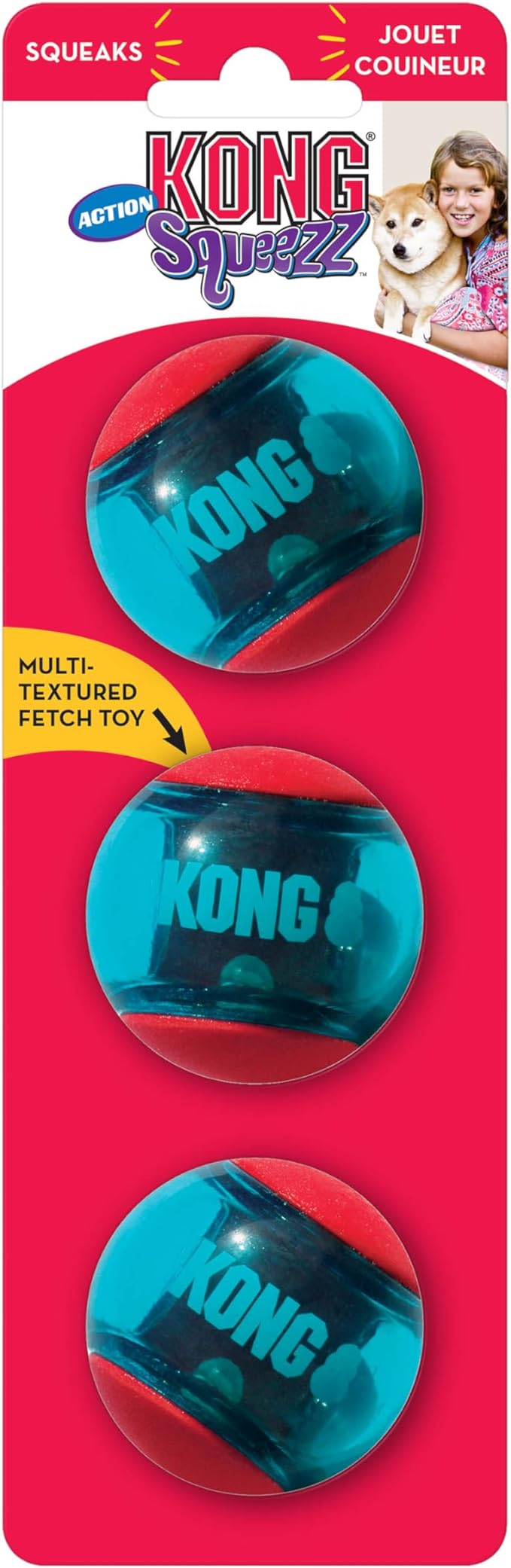 KONG Squeezz Action Toy, Red Small