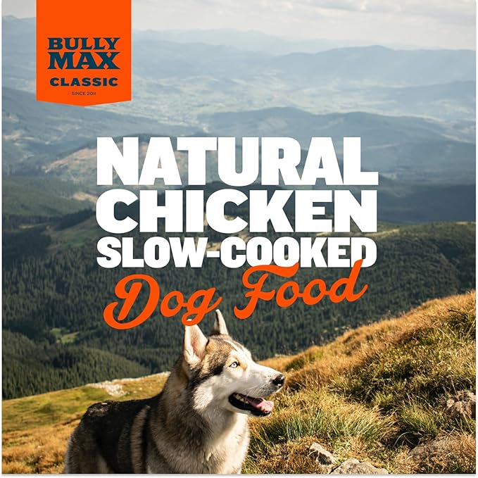 Bully Max Classic Fresh Catch Dry Dog Food - Slow-Cooked, Natural Chicken, Rice & Fish Recipe - Nutrient-Rich Large Kibble Wholesome Puppy & Dog Food - 6 lbs