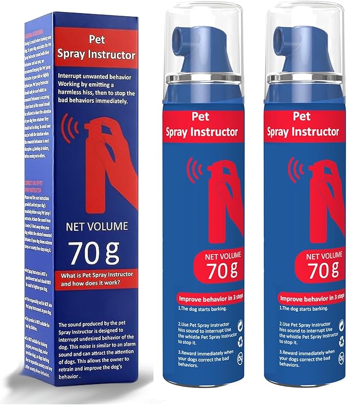 Gutes Leben Dog Instructor Spray, 70ml Spray Corrector Dog Trainer, Safe Humane & Effective Stop Barking, Jumping Up, Food Stealing, Dog Fights & Attacks, Help Stop Unnecessary Dog Behaviour (2 Pack)