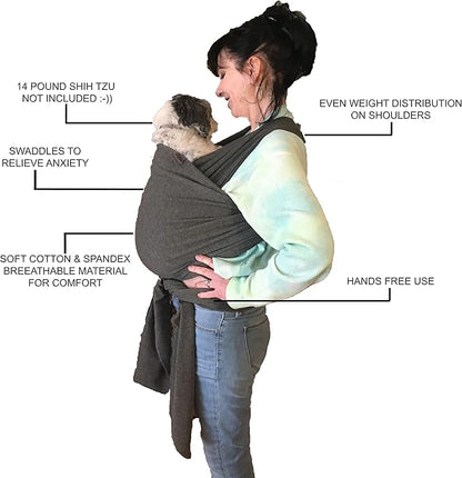 Pet Carrier Sling | Front | Adjustable Hands Free Front Facing Dog Pouch | Relieves Your Pet's Anxiety and Stress