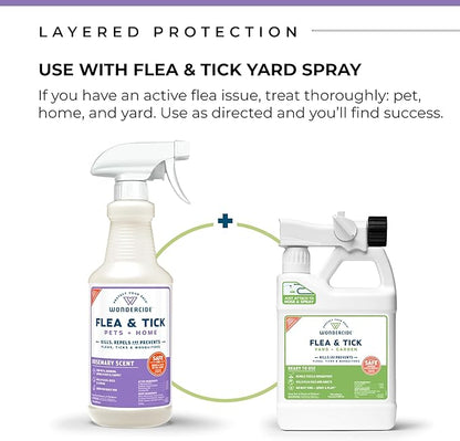 Wondercide - Flea, Tick & Mosquito Spray for Dogs, Cats, and Home - Flea and Tick Killer, Control, Prevention, Treatment - with Natural Essential Oils - Pet and Family Safe - Rosemary 128 oz