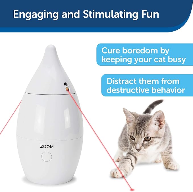 PetSafe Zoom Rotating Laser Cat Toy – includes 2 Interactive Laser Lights