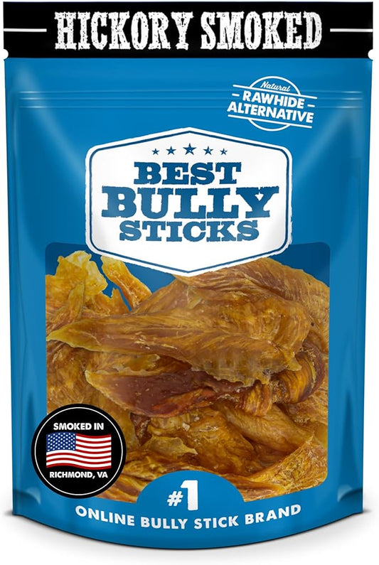 Premium Hickory Smoked Chicken Jerky Dog Treats - Dehydrated Chicken Breast Fillet Treats for Dogs - No Additives 100% Natural Protein, Chicken Jerky Treats, Dog Chews - Grain Free Dog Treats, 8 oz