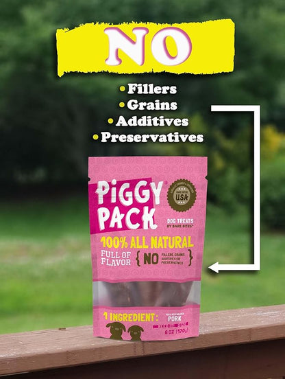 Piggy Pack Dog Pork Jerky Treats, All Natural, Made in USA (6 oz)