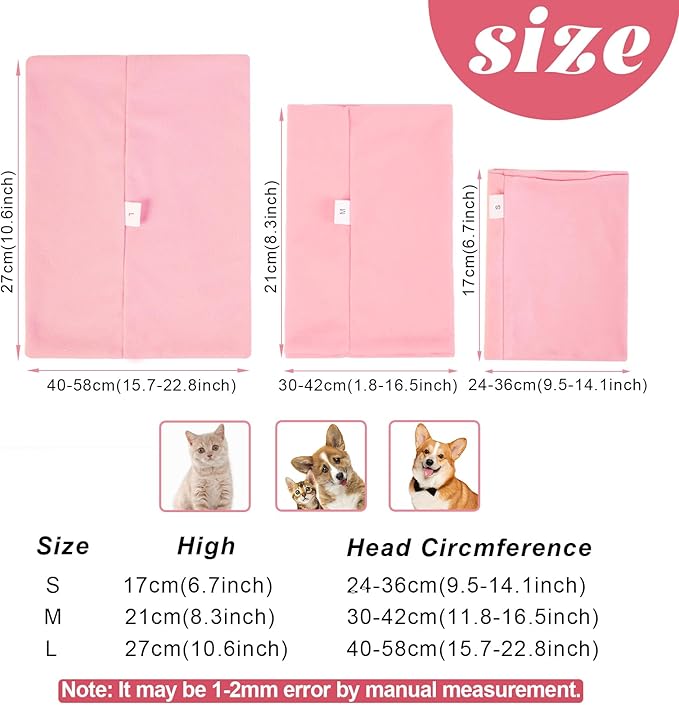 Dog Quiet Ear Covers for Ear Protection, Calming Dog Ear Muffs for Cats Dogs, Dog Hoodie for Noise Protection, Soft Warm Ear Muff for Dog Grooming Bathing