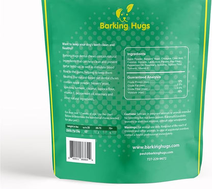 Dental Sticks - Natural Dog Dental Treats for Fresh Breath & Clean Teeth, All Natural dog breath freshener Dogs, No grain or fillers, with Peppermint Oil