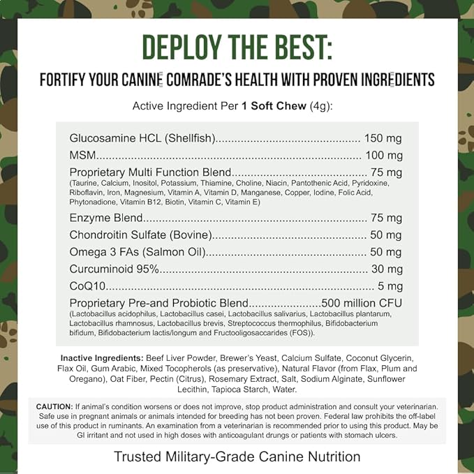 Operation Good Boy - SRE: Multi Function Supplement for Pets - 90 Count Soft Chews - 12.7 oz - Made Natural Ingredients - Veteran Owned