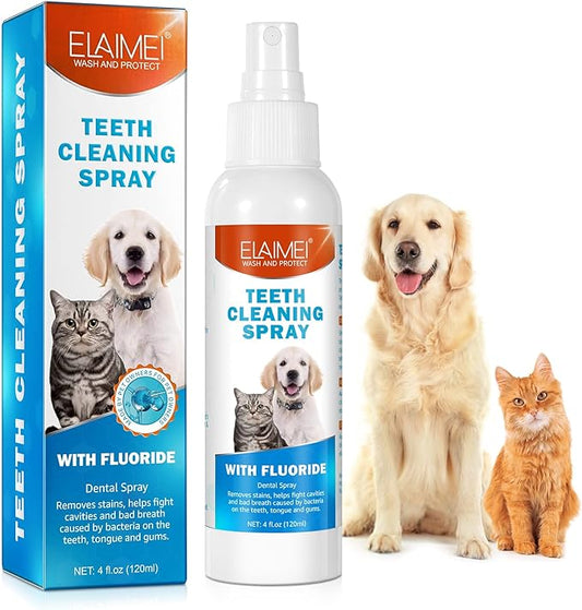 Dog Breath Freshener, Dog Teeth Cleaning Spray, Freshens Breath Instantly, Dog Dental Spray, Pet Fresh Breath Dental Spray, Dog Mouthwash Without Brush Fights Tartar (1pack)