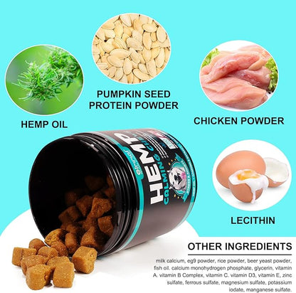 Hemp Calming Chews for Dogs 150 Count (11.6 oz), Dog Calming Treats, Helps with Dog Anxiety, Separation, Barking, Stress Relief, Melatonin for Dogs, Sleep Calming Aid, for All Breeds & Sizes