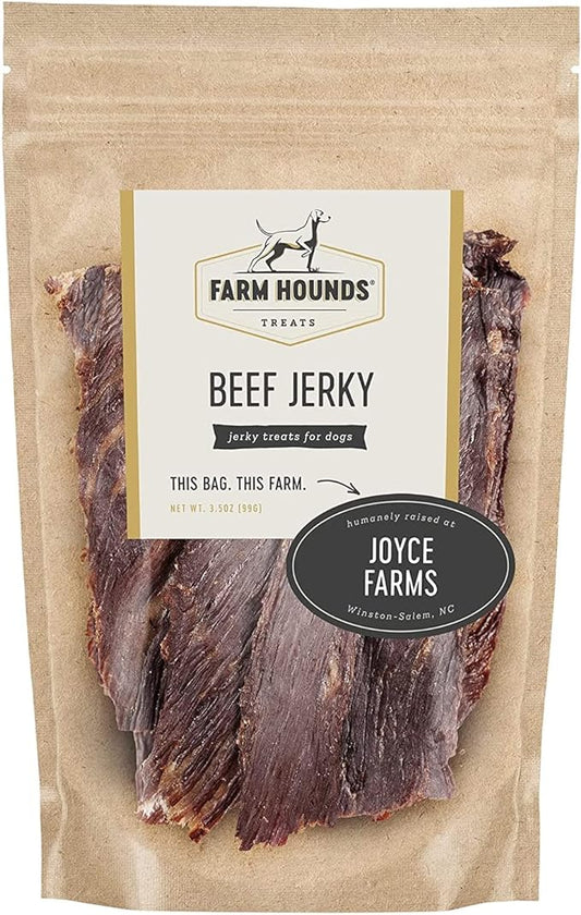 Farm Hounds Premium Beef Jerky for Dogs, 100% Made from Humanely-Raised Cattle, Dog Jerky Treats, Healthy Delicious Dog Trainer Dehydrated Beef Jerky Tenders, Made in USA, 2-Pack