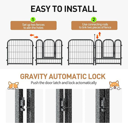 Dog Playpen 8/16 Panels 32" Height Heavy Duty Dog Fence Puppy Pen for Large Medium Small Dogs Indoor Outdoor Foldable Pet Exercise Pen