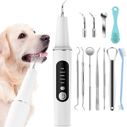 Dog Plaque Remover for Teeth, Dog Tooth Brushing Kit for Tartar, 5 Modes Pet Dog Teeth Cleaning, Dog Pet Puppy Dental Toothbrush Tool, Pet Teeth Cleaning Suitable for Dog/Cat
