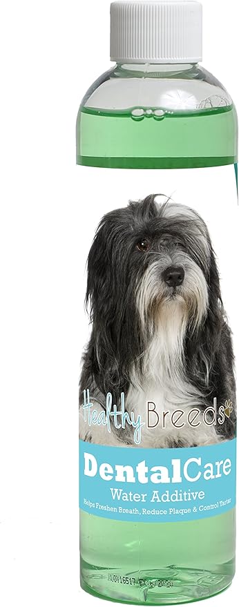 Healthy Breeds Dog Dental Care Water Additive for Lhasa Apso - OVER 200 BREEDS - Easier Than Sticks Wipes Spray Chews & Treats - Mint Flavor - 8 oz
