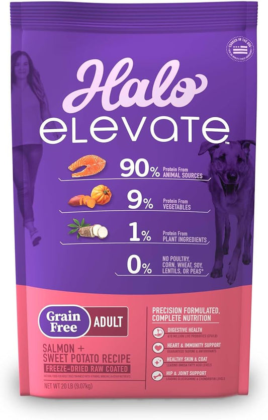 Halo Elevate Dry Dog Food, Grain Free Salmon Recipe, 20lb