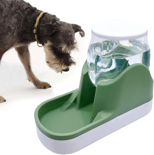 kathson Automatic Dog Water Dispenser 1 Gallon Gravity Cat Water Dispenser Dogs Water Station Bowl Large Capacity Feeder Waterer Pet Drinking Fountain Green