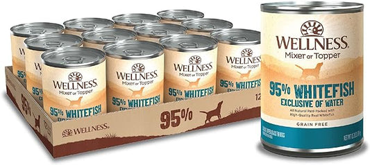 Wellness Natural Pet Food 95% Whitefish Natural Wet Grain Free Canned Dog Food, 13.2-Ounce Can (Pack of 12)